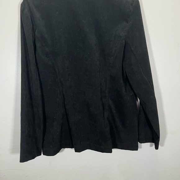 Elementz Women’s Western Style Black Faux Suede Floral Embroidered Blazer Jacket - Picture 12 of 12